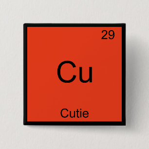 Cu - Süße Chemie-Elementsymbol Lustige Periodensys Button