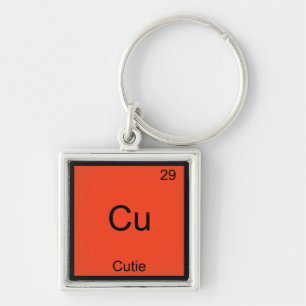 Cu - Süße Chemie-Elementsymbol Lustige Periodensys Schlüsselanhänger