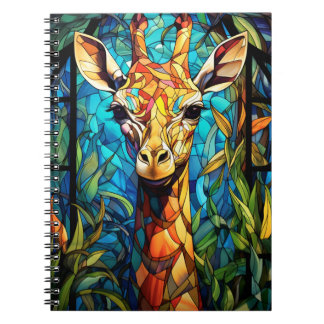 Cuaderno Animales En Arte Vitral Jirafa Notizblock