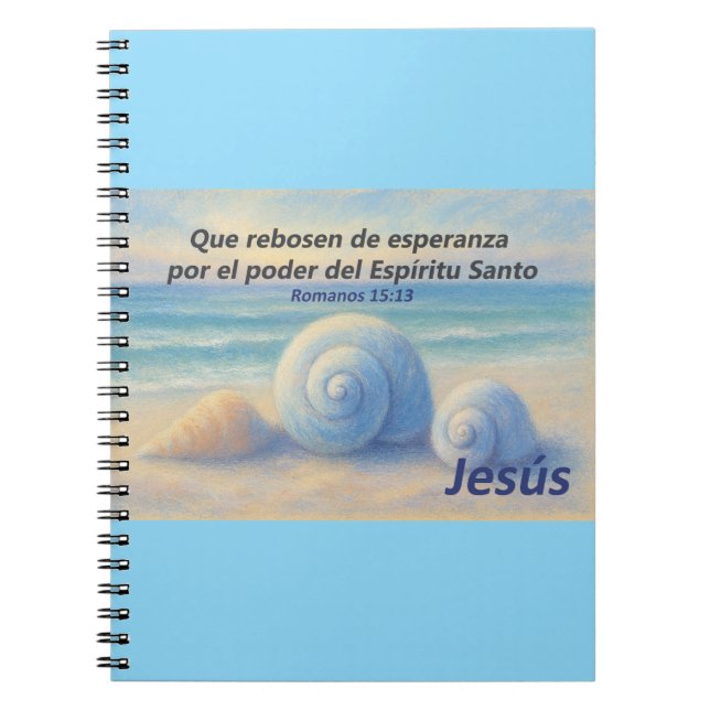 Cuaderno caracolas de Mar con Versículo Romanos Notizblock (Vorderseite)