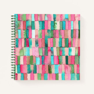 Cuaderno cuadrado con krankño de acuarela notizbuch