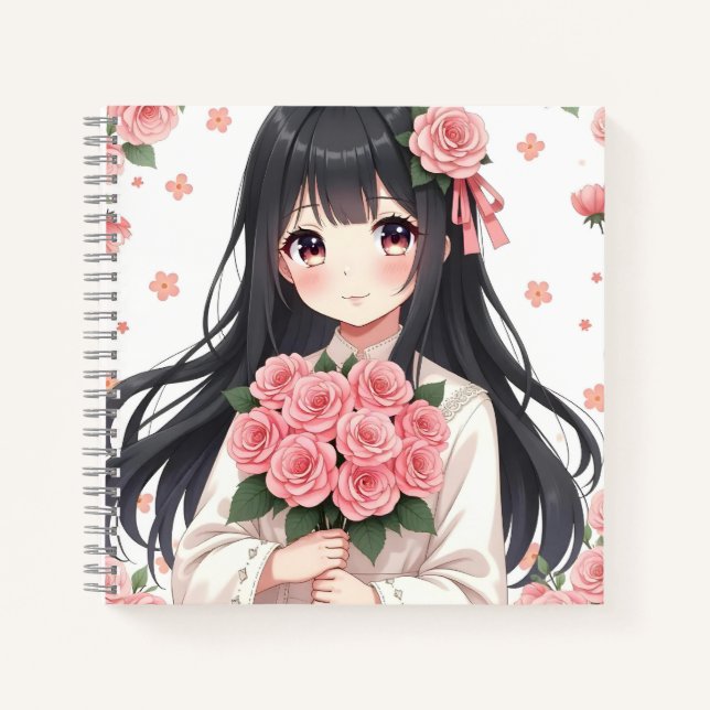 Cuaderno de espiral estilo anime personalizado notizbuch (Vorderseite)