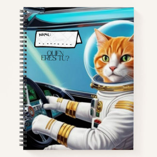 Cuaderno en espiral con diseño gato genial. notizbuch
