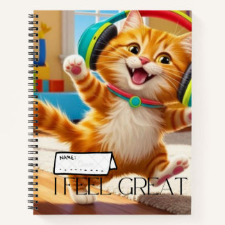 Cuaderno en espiral con lindo diseño gato. notizbuch