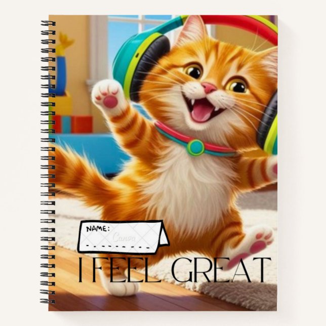 Cuaderno en espiral con lindo diseño gato. notizbuch (Vorderseite)