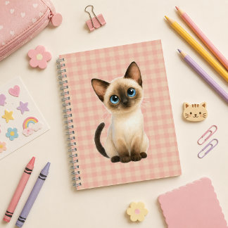 Cuaderno espiral con diseño de lindo gatito siamés notizbuch