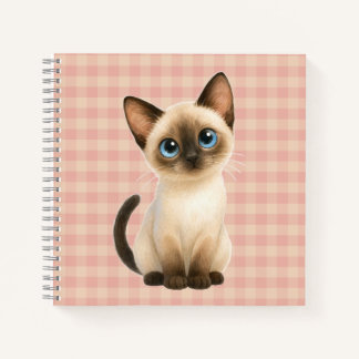 Cuaderno espiral con diseño de lindo gatito siamés notizbuch