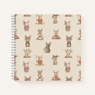 Cuaderno espiral con diseño de lindos conejitos notizbuch