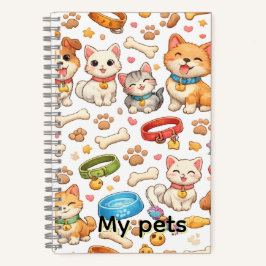 cuaderno masccotas notizbuch