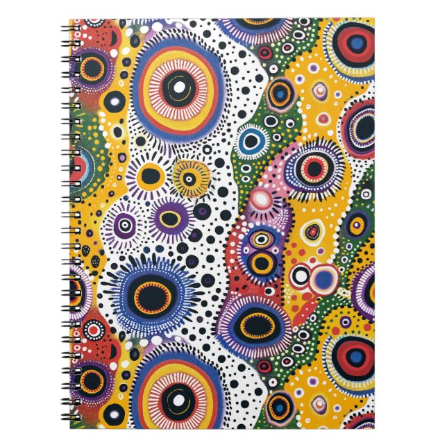 Cuaderno Psicodélico Retro Efecto Caleidoscopio Notizblock (Vorderseite)