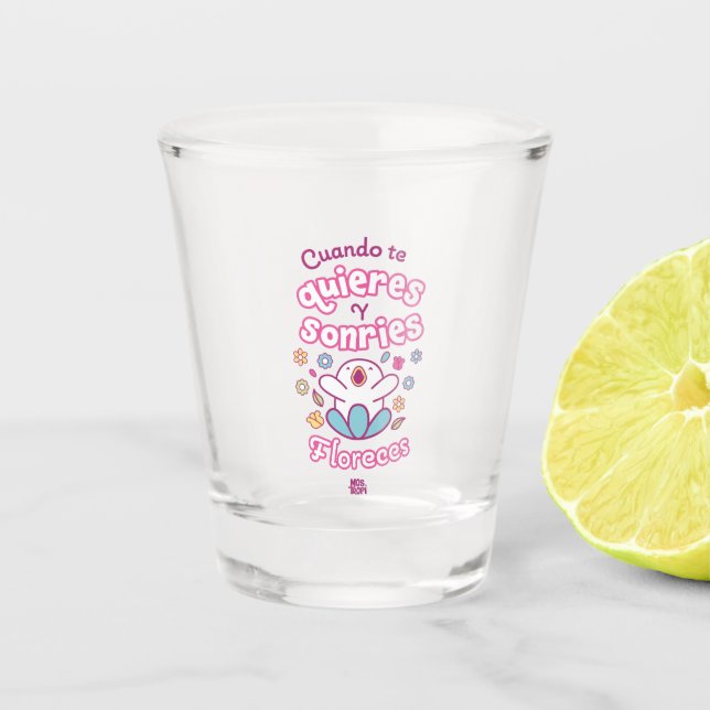 │Cuando te quieres y sonries Schnapsglas (Vorderseite)