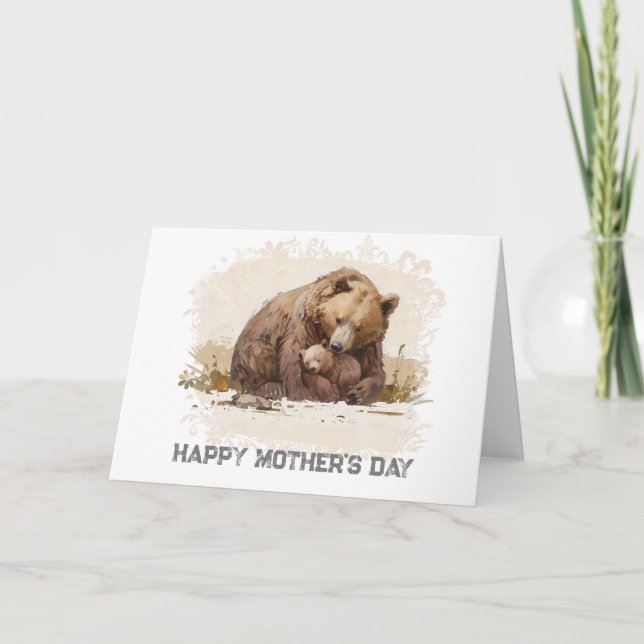 *~* Cub AP72 Photo MAMA BEAR Carte de fête des mèr (Devant)