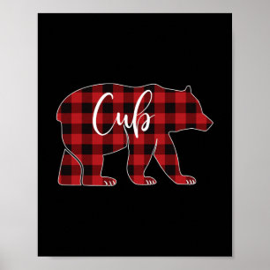 Cub Bear Buffalo Pajamas Pjs Matching Group Famili Poster