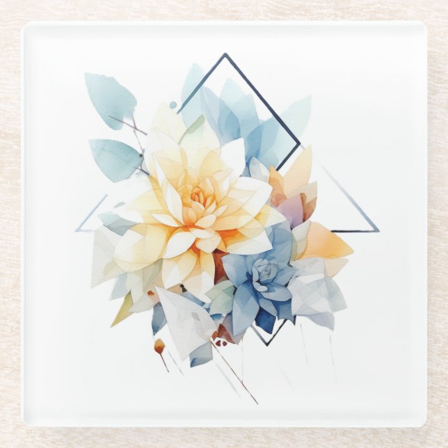 Cub-Blume: Hochzeitsuntersetzer Glasuntersetzer (Vorderseite)