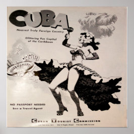 Cuba 1950er Jahre Schwarz-Weiß-Print Poster