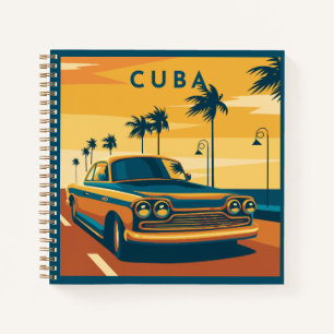 Cuba Car Illustration für benutzerdefinierten Text Notizbuch