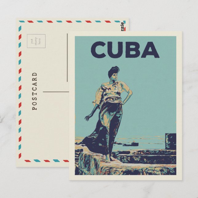 Cuba Caraïbes fière femme Havana Carte postale (Devant / Derrière)