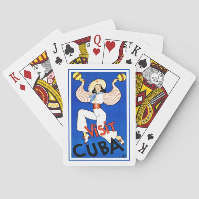 Cuba Caribbean Vintage Travel Playing Cards Spielkarten (Rückseite)