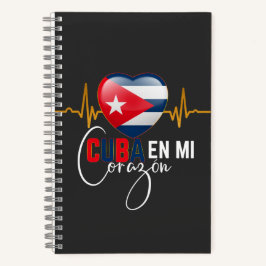 Cuba en Mi corazon Caribbean Cubano Cubana  Notizbuch