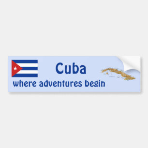 Cuba Flag and Map Autoaufkleber