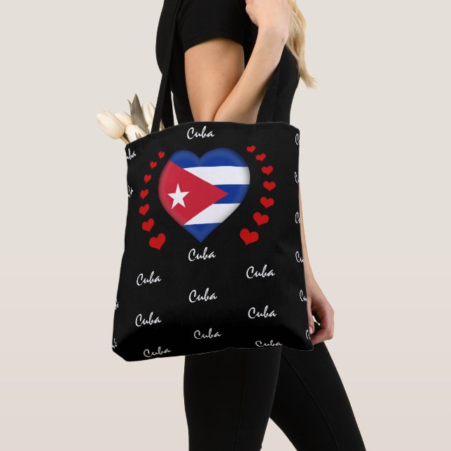 Cuba Flag & Heart, kubanische Flagge / Sport Tasche (Von Nahem)