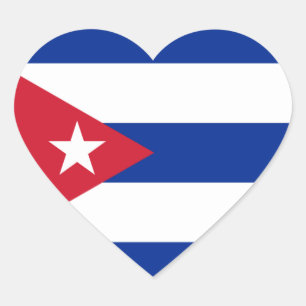 Cuba Flag Splendid Patriotic Herz-Aufkleber