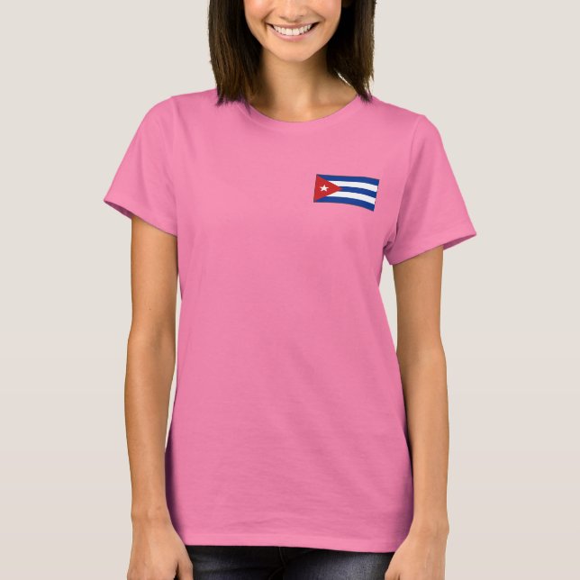 Cuba Flag und Map dk T - Shirt (Vorderseite)