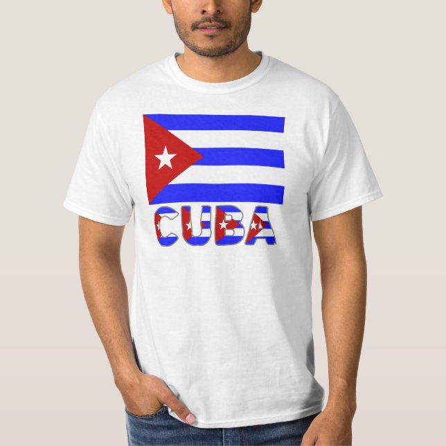 Cuba Flag & Word Light T-Shirt (Vorderseite)