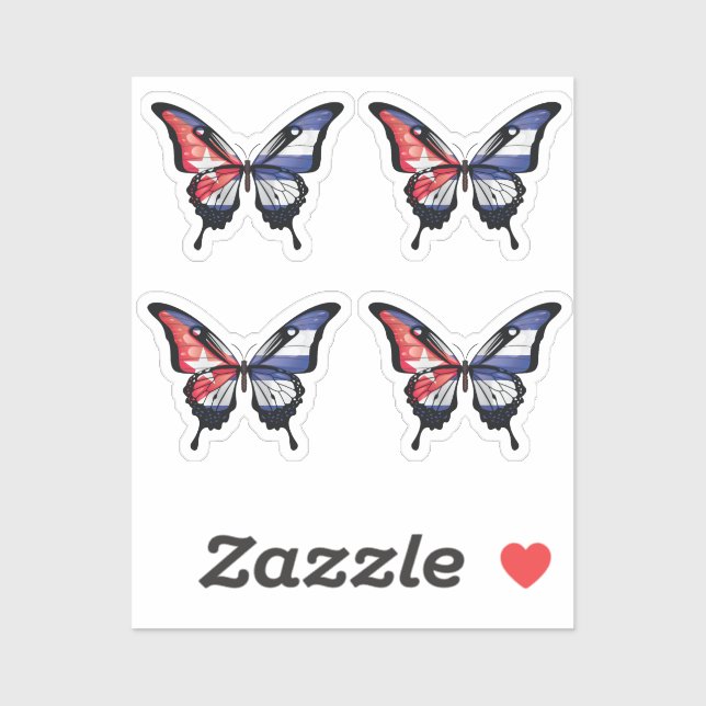 Cuba Frack Butterfly Flag Sticker (Blatt)