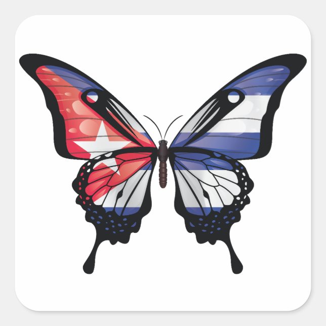 Cuba Frack Butterfly Flag Sticker (Vorderseite)