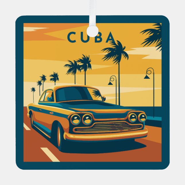 Cuba für benutzerdefinierten Text Ornament Aus Metall (Vorderseite)