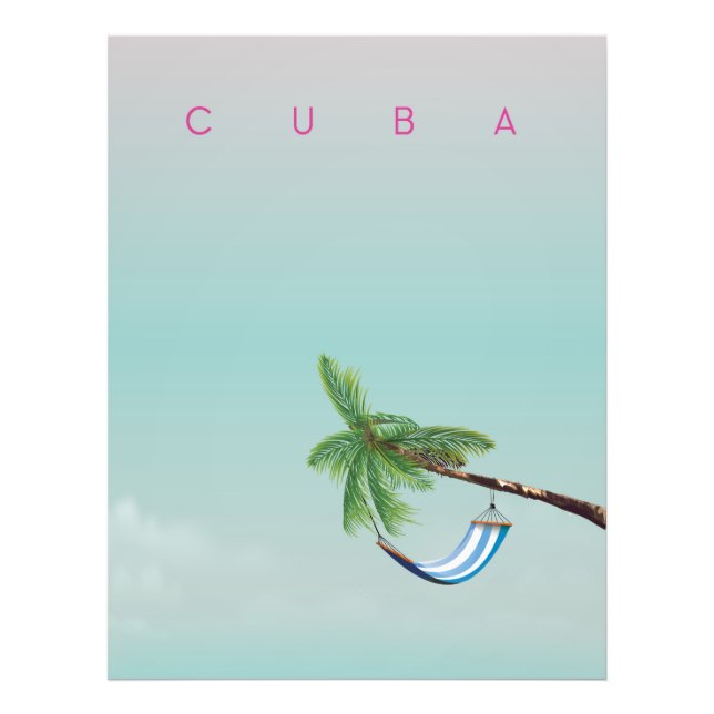 Cuba Hammock Vintager Urlaubstext. Fotodruck (Vorne)