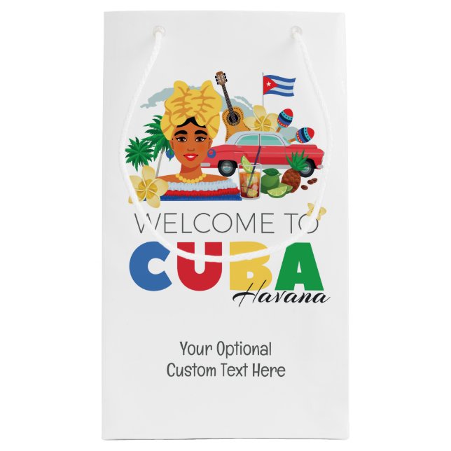 Cuba Havana Benutzerdefinierter Text Kleine Geschenktüte (Rückseite)