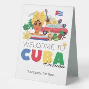 Cuba Havana Benutzerdefinierter Text Tischaufsteller
