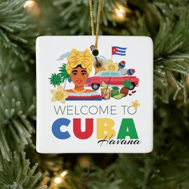 Cuba Havana Keramikornament (Baum)