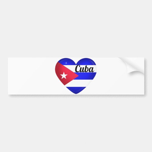 Cuba Heart Flag Autoaufkleber (Vorne)