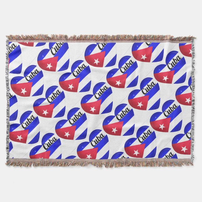 Cuba Heart Flag Decke (Vorderseite)