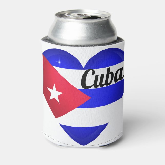 Cuba Heart Flag Dosenkühler (Kanne Rückseite)