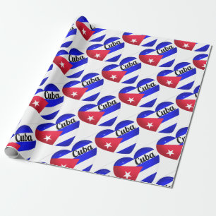 Cuba Heart Flag Geschenkpapier