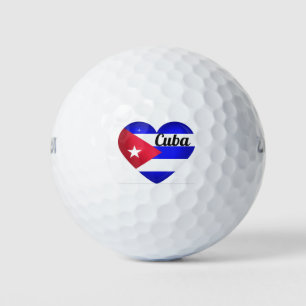 Cuba Heart Flag Golfball