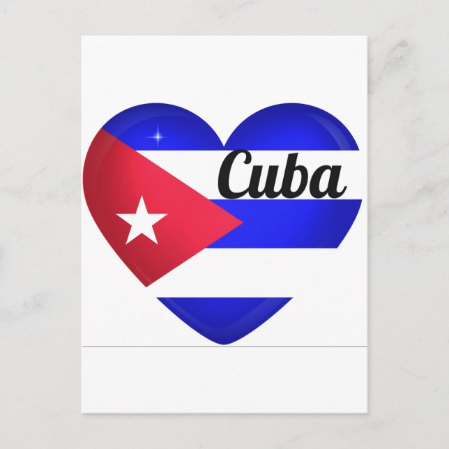 Cuba Heart Flag Postkarte (Vorderseite)