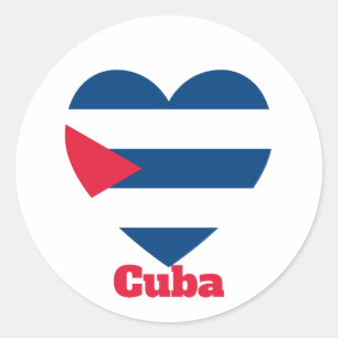 Cuba Heart Flag Runder Aufkleber
