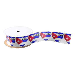 Cuba Heart Flag Satinband