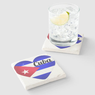 Cuba Heart Flag Steinuntersetzer