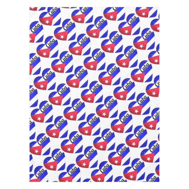 Cuba Heart Flag Tischdecke (Vorderseite)
