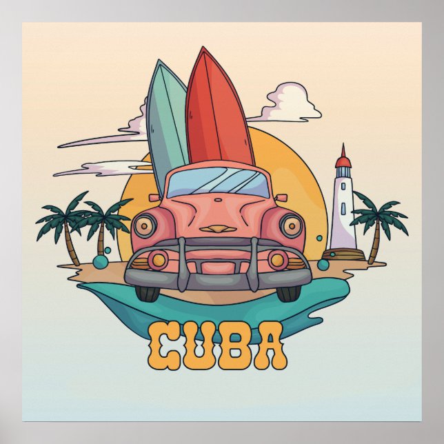 Cuba Illustration Poster (Vorne)