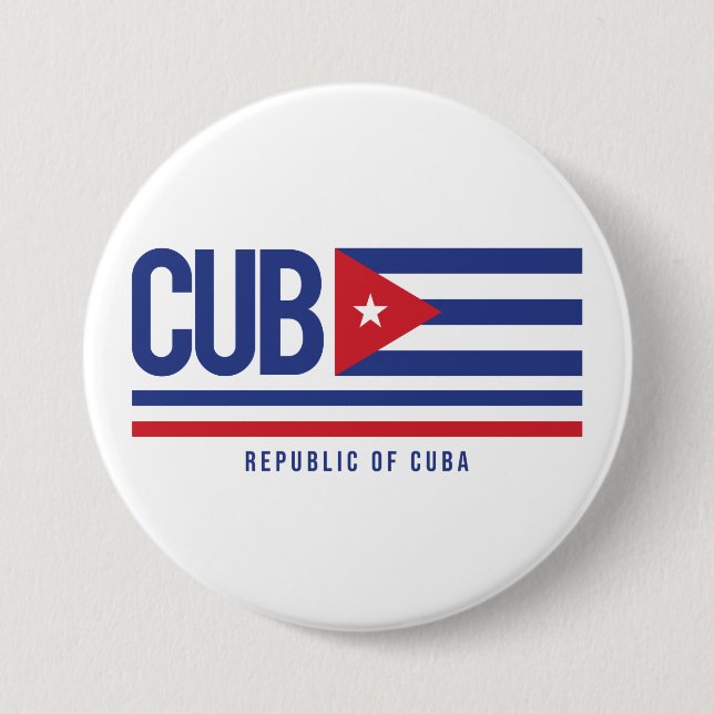 Cuba ISO Code Alpha 3 Design Button (Vorderseite)