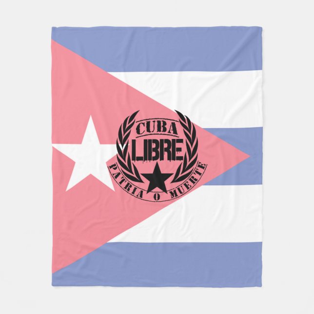 Cuba Libre Motto Laurels Fleecedecke (Vorderseite)