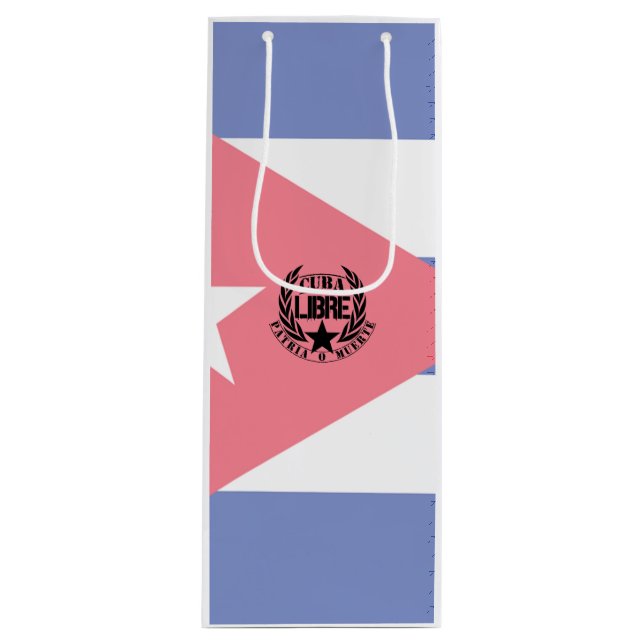 Cuba Libre Motto Laurels Geschenktüte Für Weinflaschen (Vorderseite)