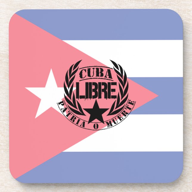 Cuba Libre Motto Laurels Getränkeuntersetzer (Vorderseite)